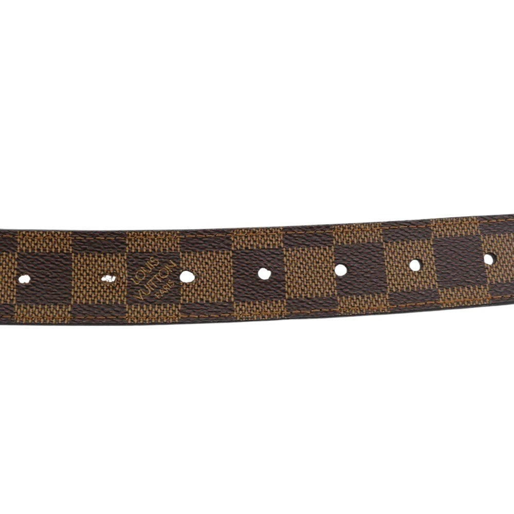 LOUIS VUITTON ルイ・ヴィトン M6803 ダミエ ロゴバックル サンチュール キャレ レザー ベルト ブラウン系【中古】