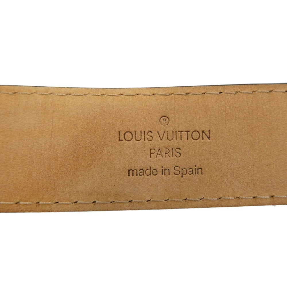 LOUIS VUITTON ルイ・ヴィトン M6812T サンチュール ジーンズ ロゴバックル レザー ベルト ブラック系【中古】