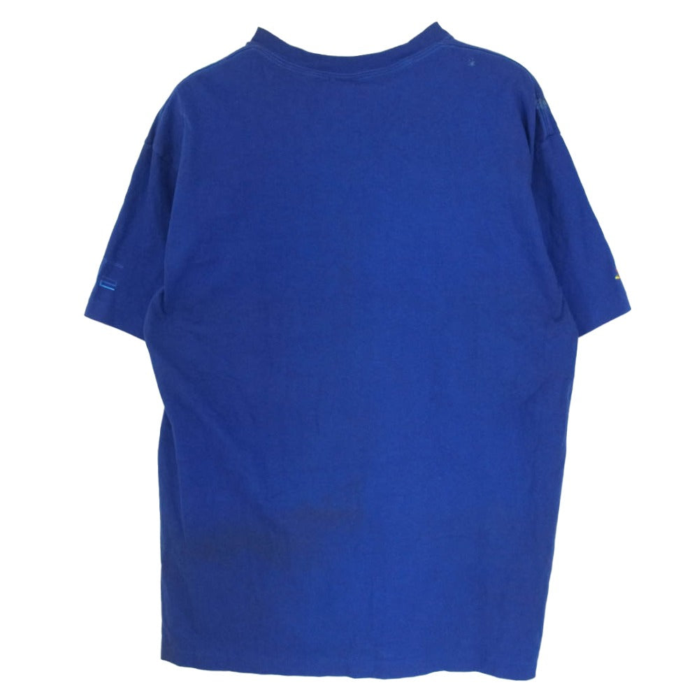 STUSSY ステューシー 00s 銀タグ USA製 PS2 LOGO PARODY プリント Tシャツ ブルー系 L【中古】