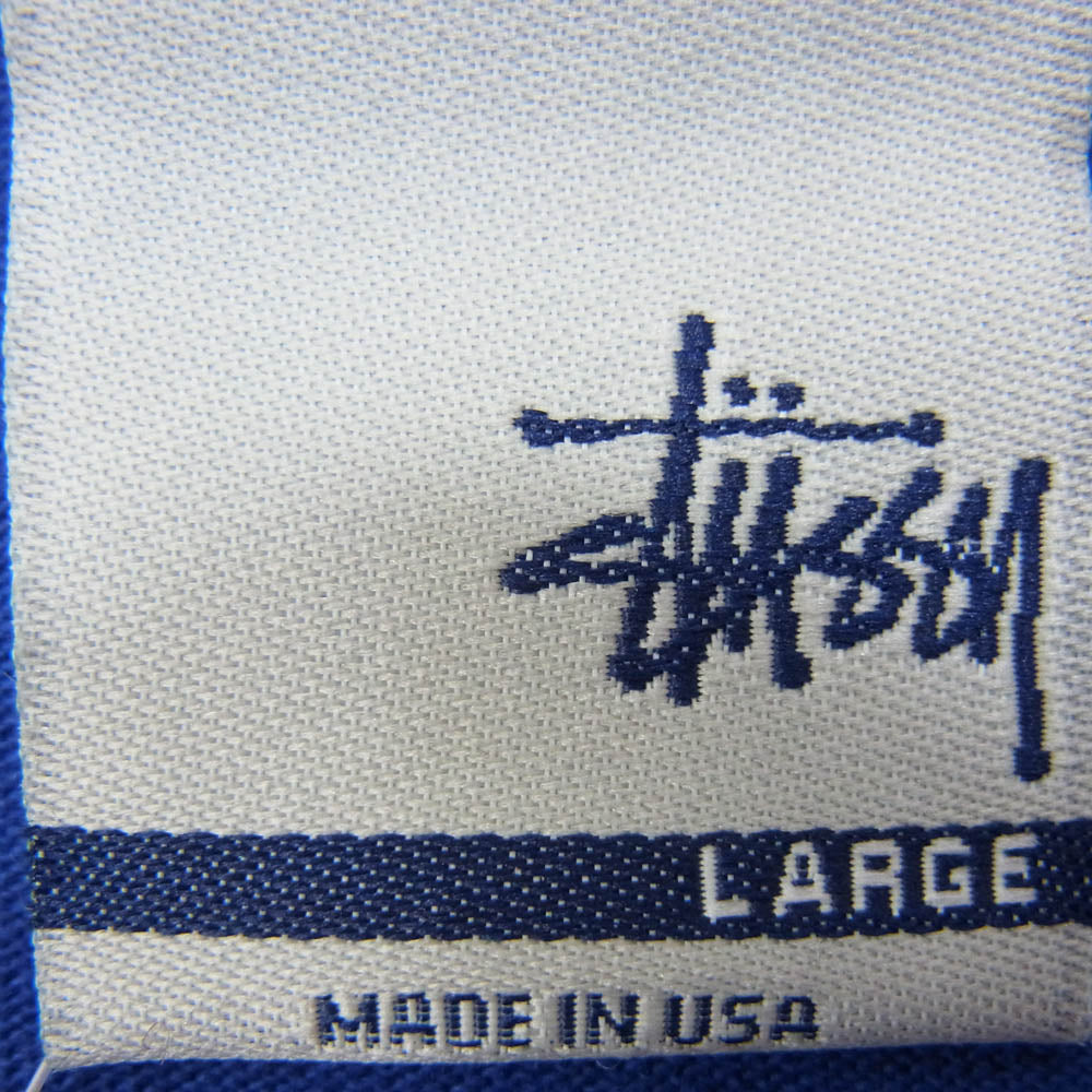 STUSSY ステューシー 00s 銀タグ USA製 PS2 LOGO PARODY プリント Tシャツ ブルー系 L【中古】