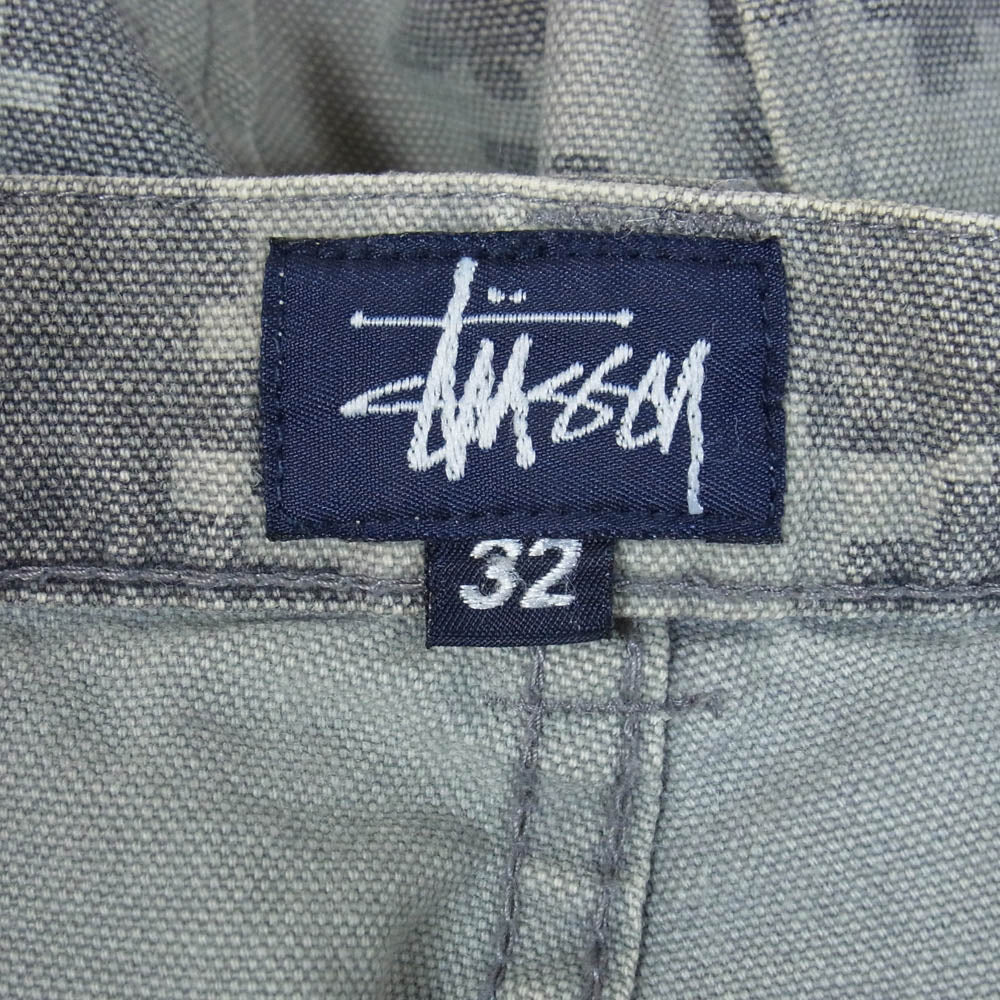 STUSSY ステューシー 90s STUSSY OUTDOOR デジタルカモ カーゴ ミリタリー パンツ グレー系 32【中古】