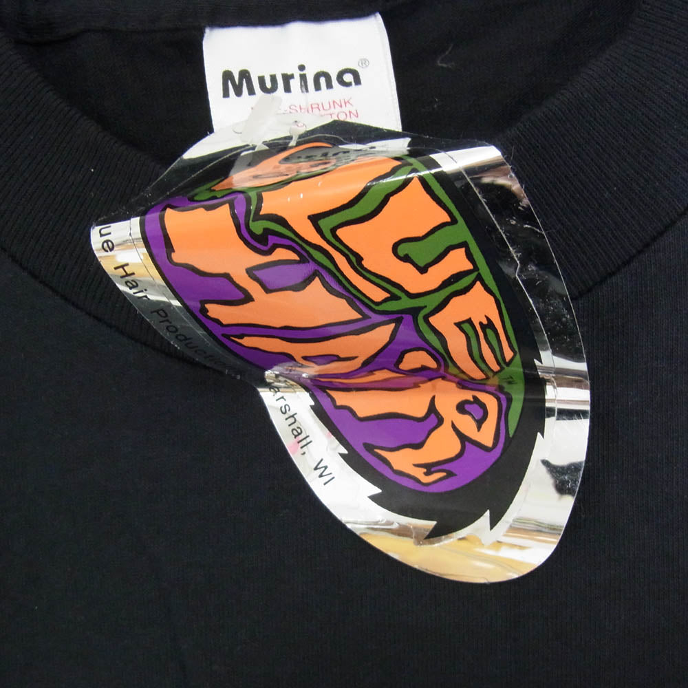 ヴィンテージ 90s 97年 USA製 Dennis Rodman AIR WHO? デニス ロッドマン プリント Tシャツ BLUE HAIR MURINA ブラック系 L【中古】