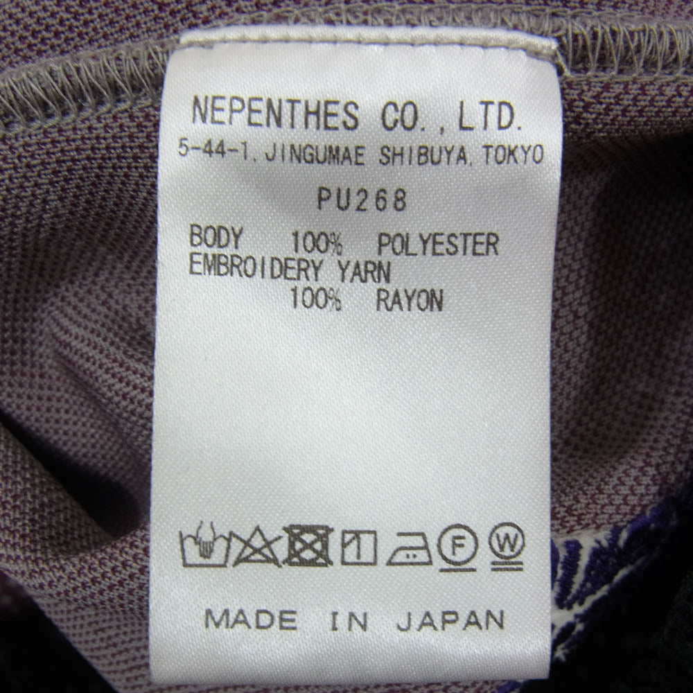 Needles ニードルス PU268 ハート総柄 トラック パンツ グレー系 L【中古】