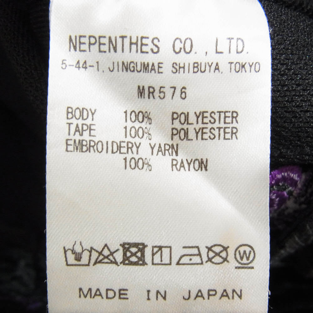 Needles ニードルス MR576 SUNRISE MARKET別注 サンライズマーケット パピヨン刺繡 サイドライン トラック パンツ ブラック系 L【中古】