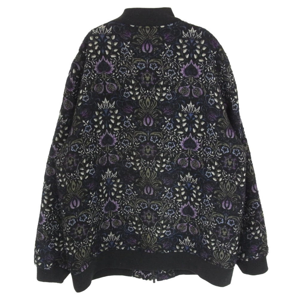 Needles ニードルス 21AW J0118 B.B.JACKET GOBELIN ジャガード ジップアップ ゴブラン織り ペイズリー ベースボール ジャケット ブルゾン ブラック系 M【中古】