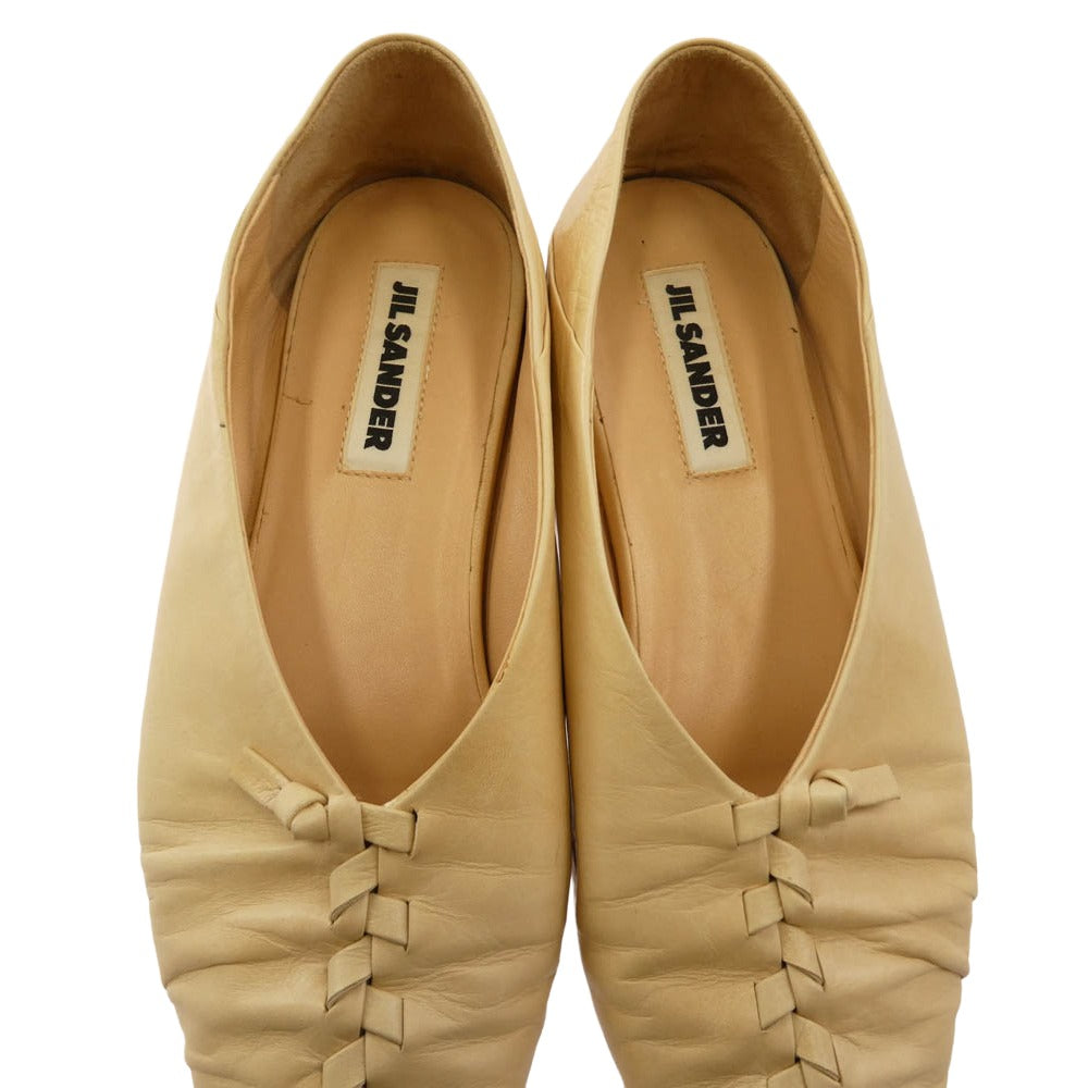 JIL SANDER ジルサンダー JS36030A バレリーナ フラットシューズ パンプス ベージュ系 37【中古】