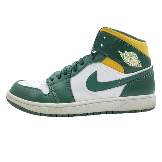 NIKE ナイキ 554724-371 Air Jordan 1 Mid Seattle Supersonics エアジョーダン1 ミッド シアトル スーパーソニックス ミドルカット スニーカー グリーン系 ホワイト系 27.5cm【中古】