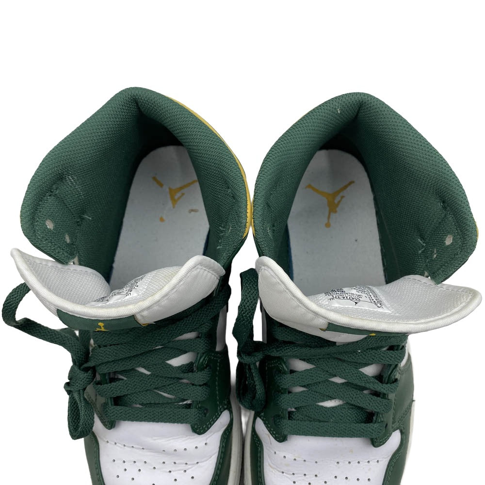 NIKE ナイキ 554724-371 Air Jordan 1 Mid Seattle Supersonics エアジョーダン1 ミッド シアトル スーパーソニックス ミドルカット スニーカー グリーン系 ホワイト系 27.5cm【中古】
