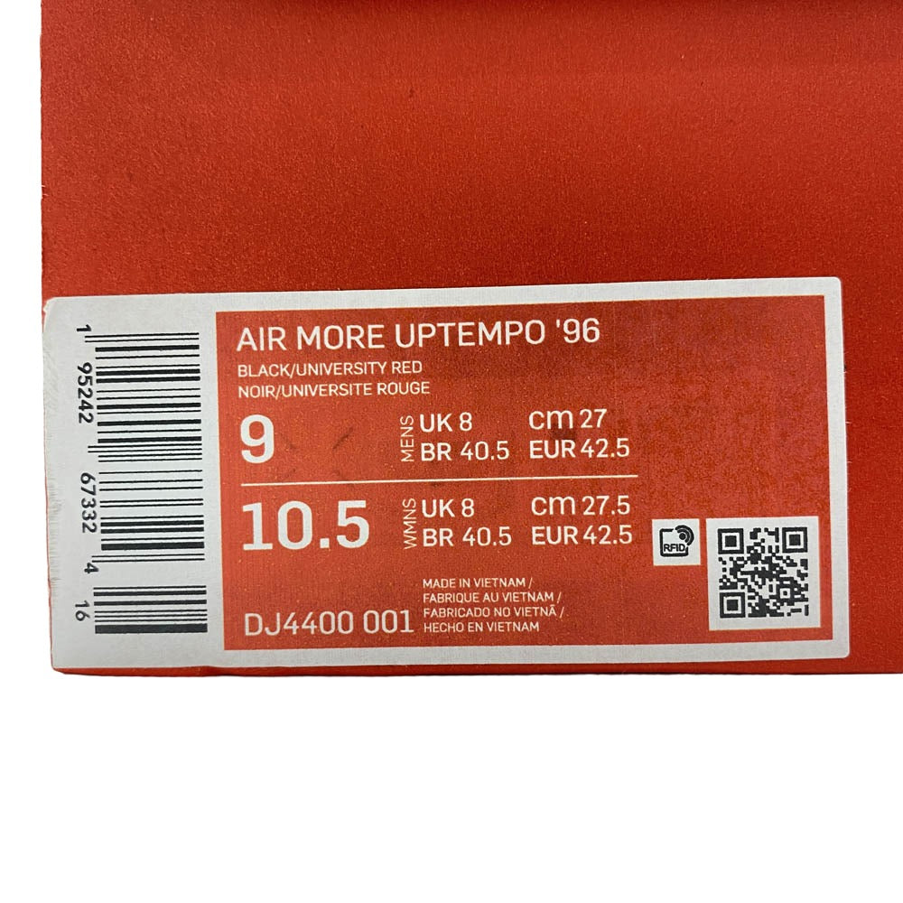 NIKE ナイキ DJ4400-001 Air More Uptempo 96 Black and University Red エアモアアップテンポ 96 ブラック アンド ユニバーシティレッド ハイカット スニーカー ブラック系 27cm【中古】
