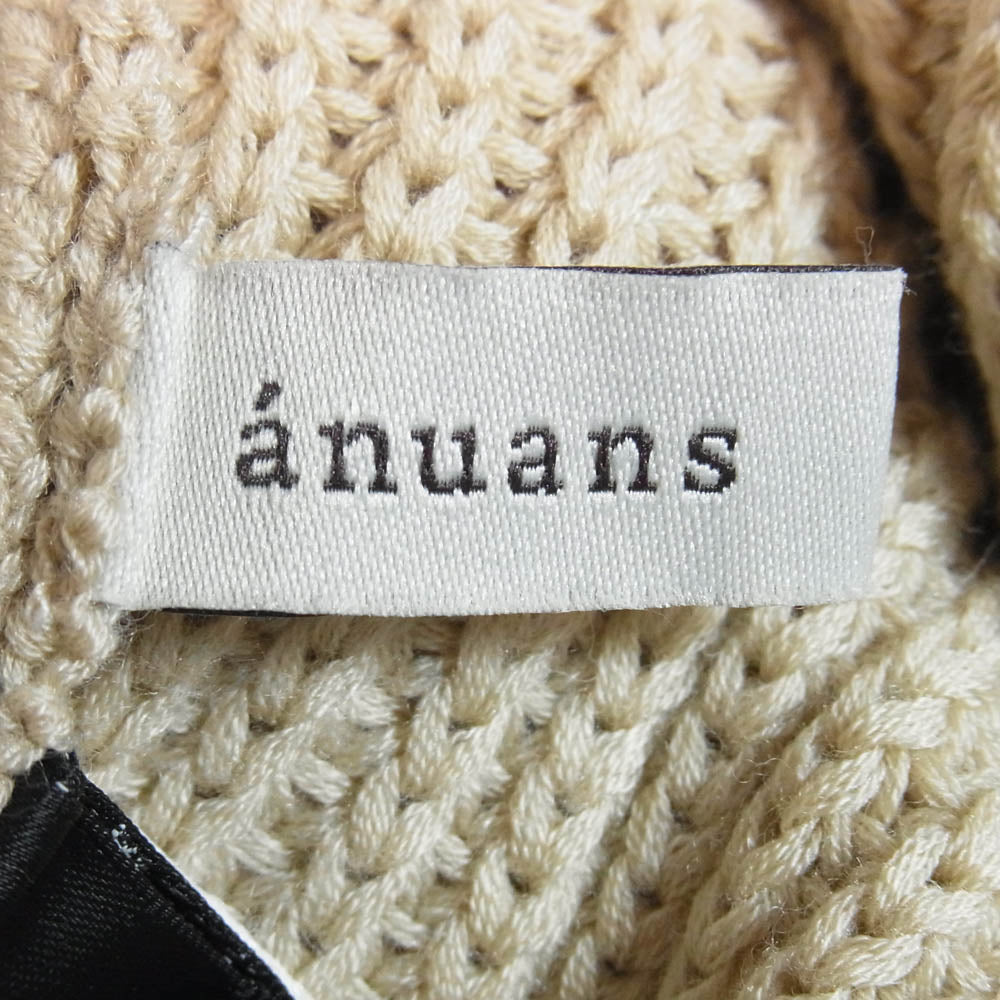 アニュアンス ハイゲージ タートル ルーズ ニット ベージュ系 F【中古】