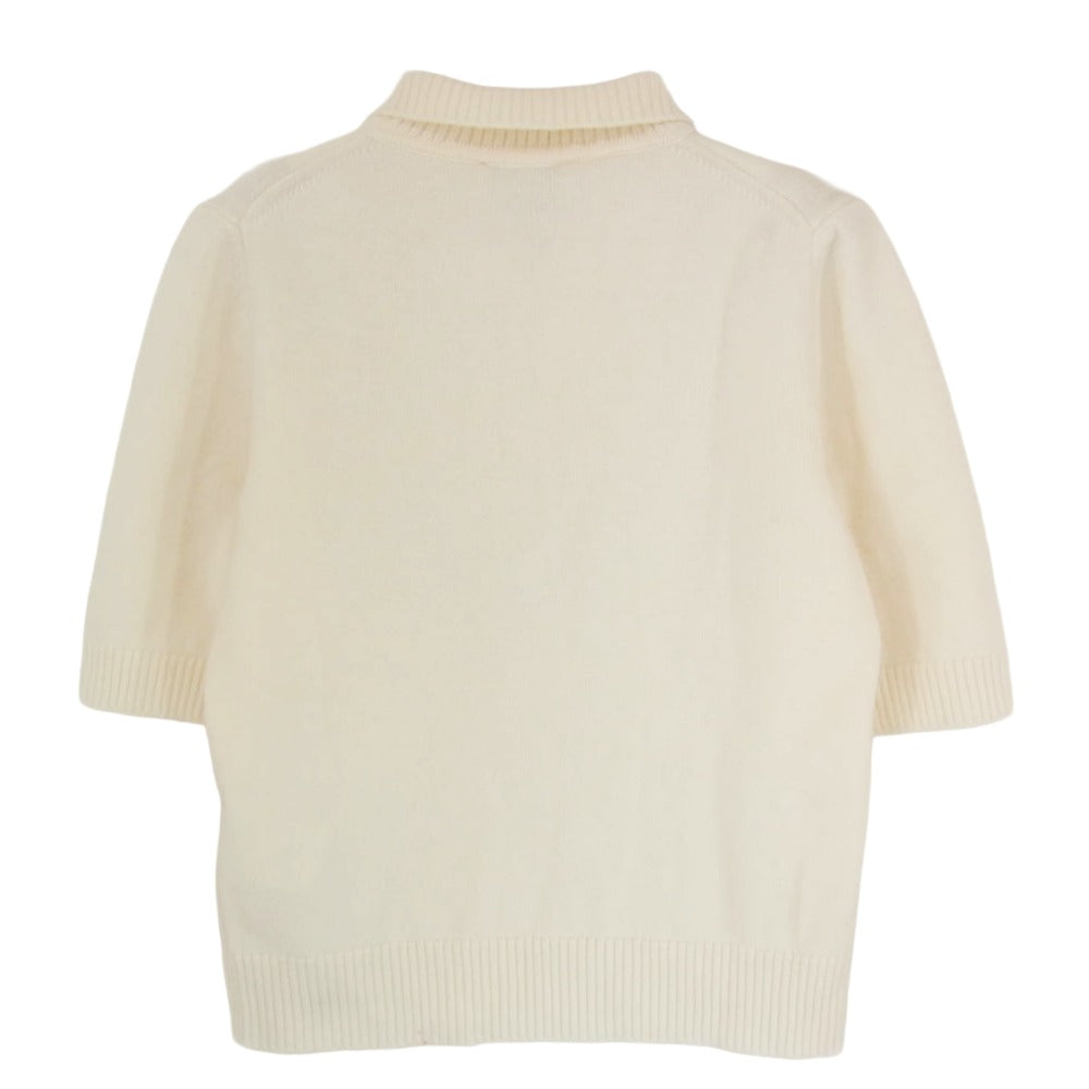 LARDINI ラルディーニ ウール 半袖 ニット ポロシャツ オフホワイト系 S【中古】