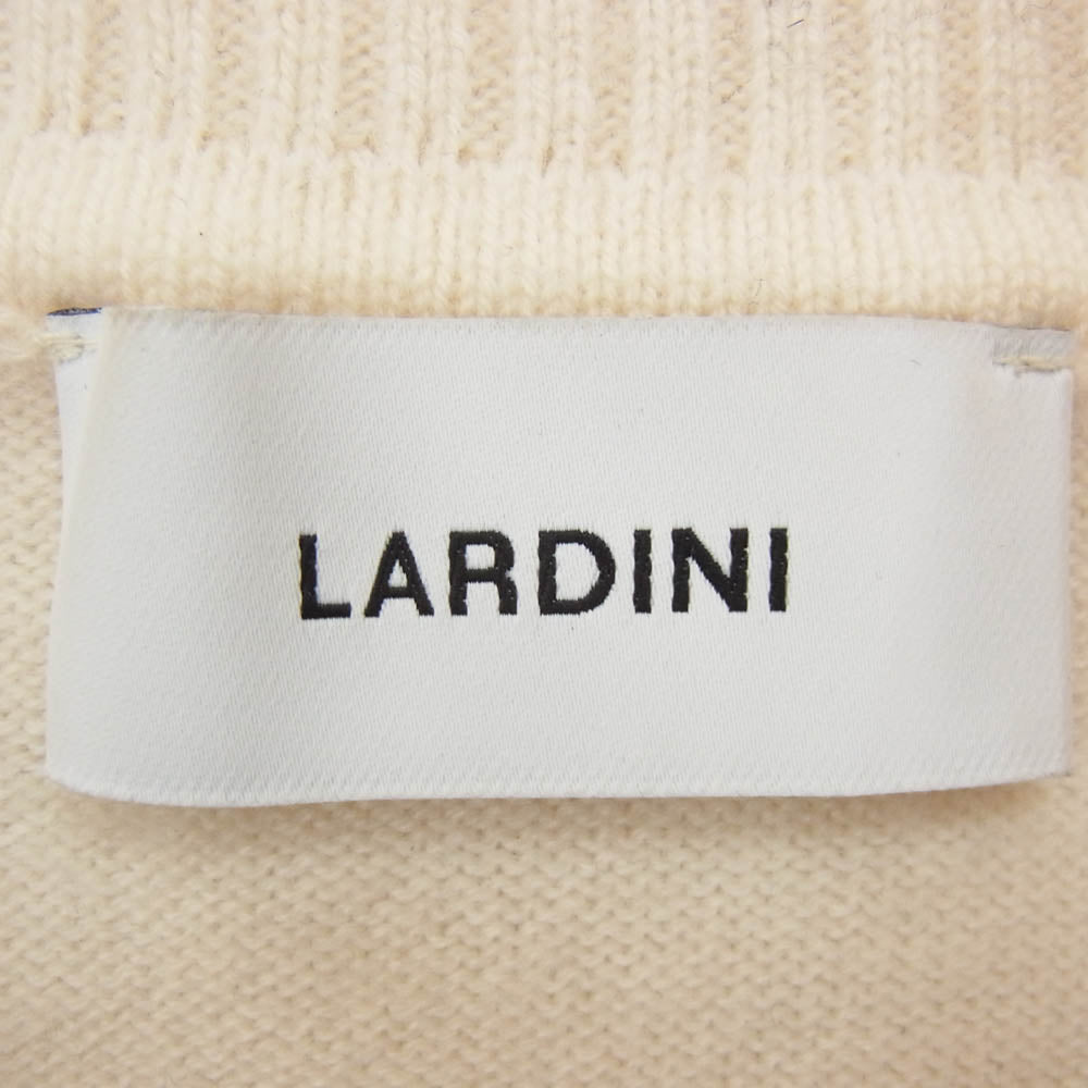 LARDINI ラルディーニ ウール 半袖 ニット ポロシャツ オフホワイト系 S【中古】