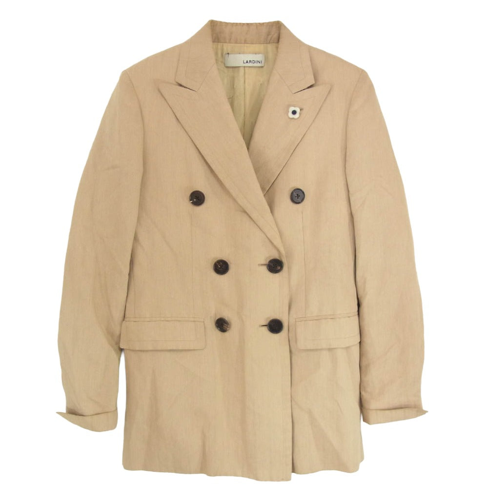 LARDINI ラルディーニ ブートニエール ダブルブレスト ピークドラペル テーラード ジャケット ベージュ系 40【中古】