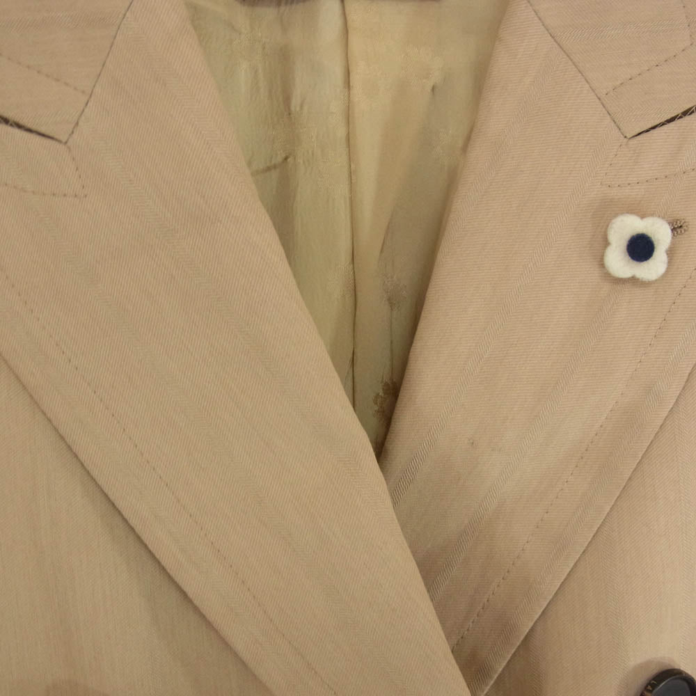 LARDINI ラルディーニ ブートニエール ダブルブレスト ピークドラペル テーラード ジャケット ベージュ系 40【中古】