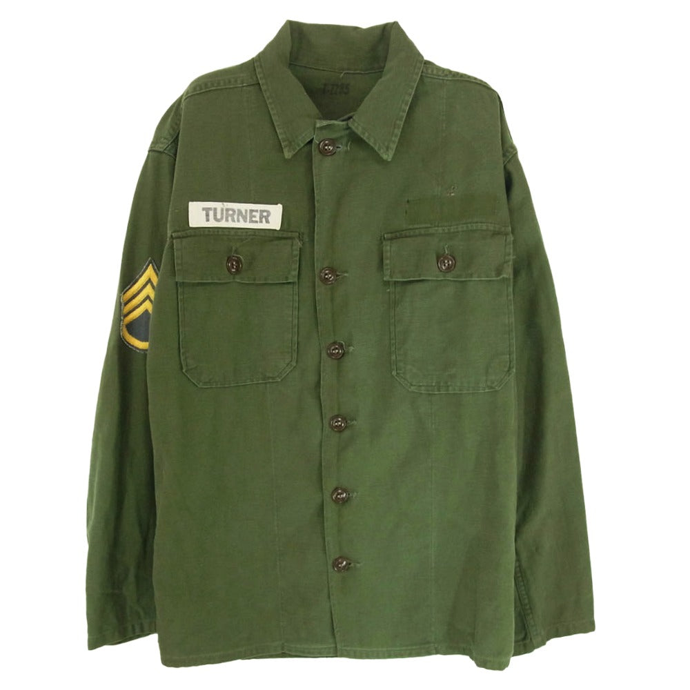 ヴィンテージ 60s U.S.ARMY 米軍 ファティーグ シャツ カーキ系 サイズ表記無【中古】