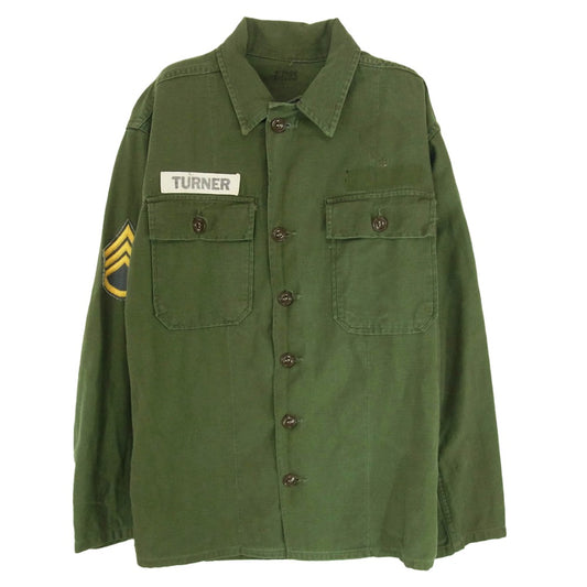 ヴィンテージ 60s U.S.ARMY 米軍 ファティーグ シャツ カーキ系 サイズ表記無【中古】