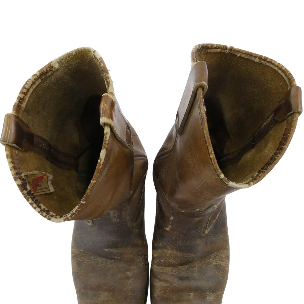 RED WING レッドウィング 70s~80s プリント羽根タグ Pecos Boots ペコスブーツ ブラウン系 25.5cm【中古】