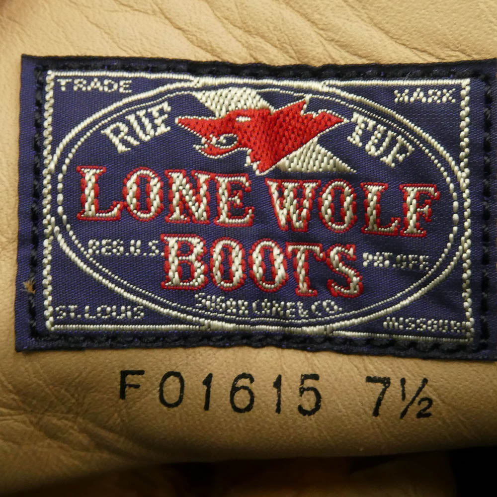 LONE WOLF ロンウルフ F01615 CARPENTER カーペンター レザー カウハイド ブーツ ブラック系 US7.5【美品】【中古】
