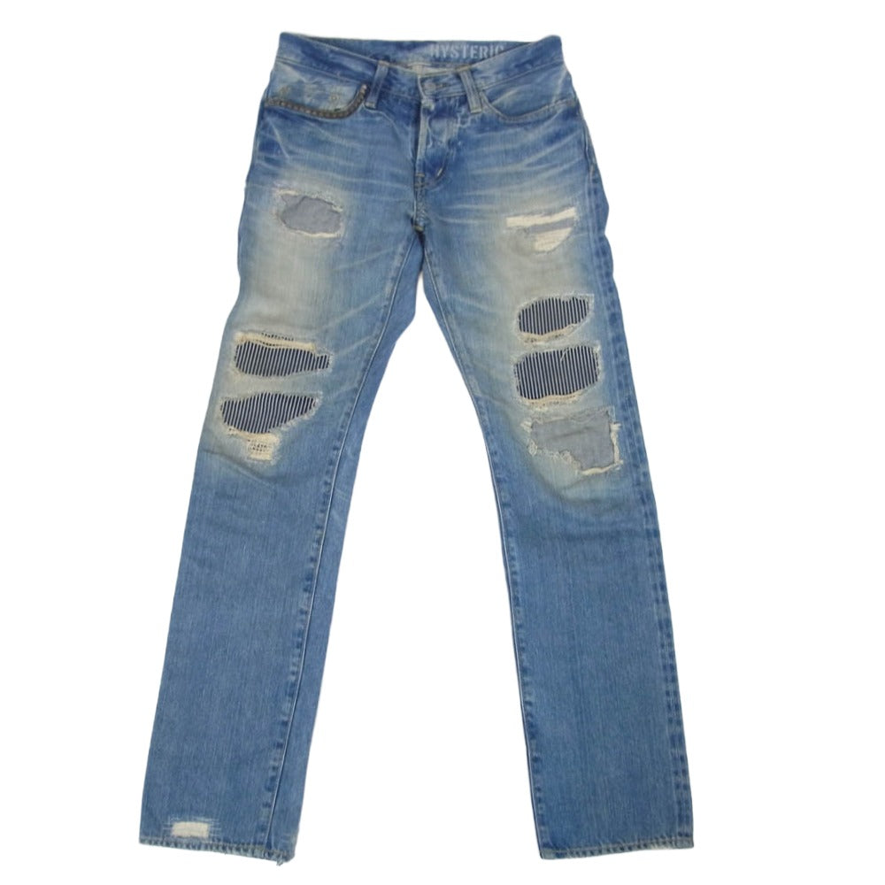 HYSTERIC GLAMOUR ヒステリックグラマー 0253AP02 SP加工 スタッズ ボタンフライ デニム パンツ インディゴブルー系 29【中古】