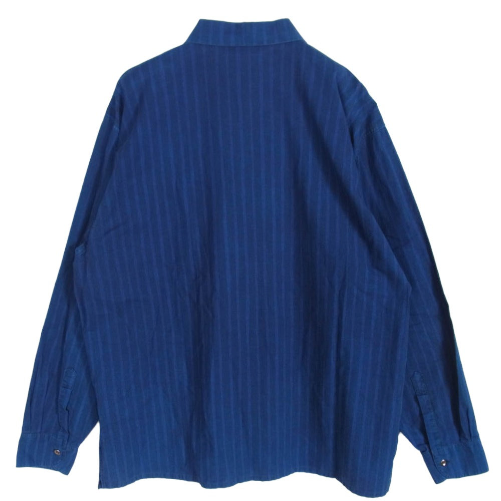 marimekko マリメッコ ストライプ 長袖 シャツ ブルー系 42【中古】