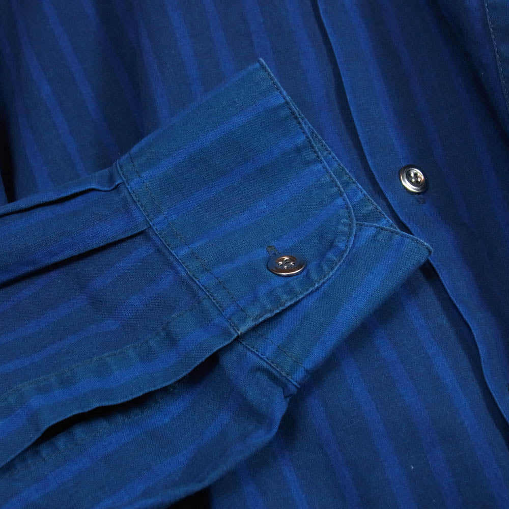 marimekko マリメッコ ストライプ 長袖 シャツ ブルー系 42【中古】
