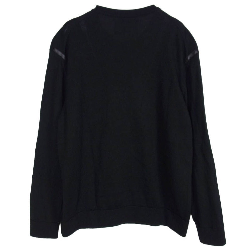 ザイノウエブラザーズ アルパカウール レザーパッチ リブ ニット セーター ブラック系 S【中古】