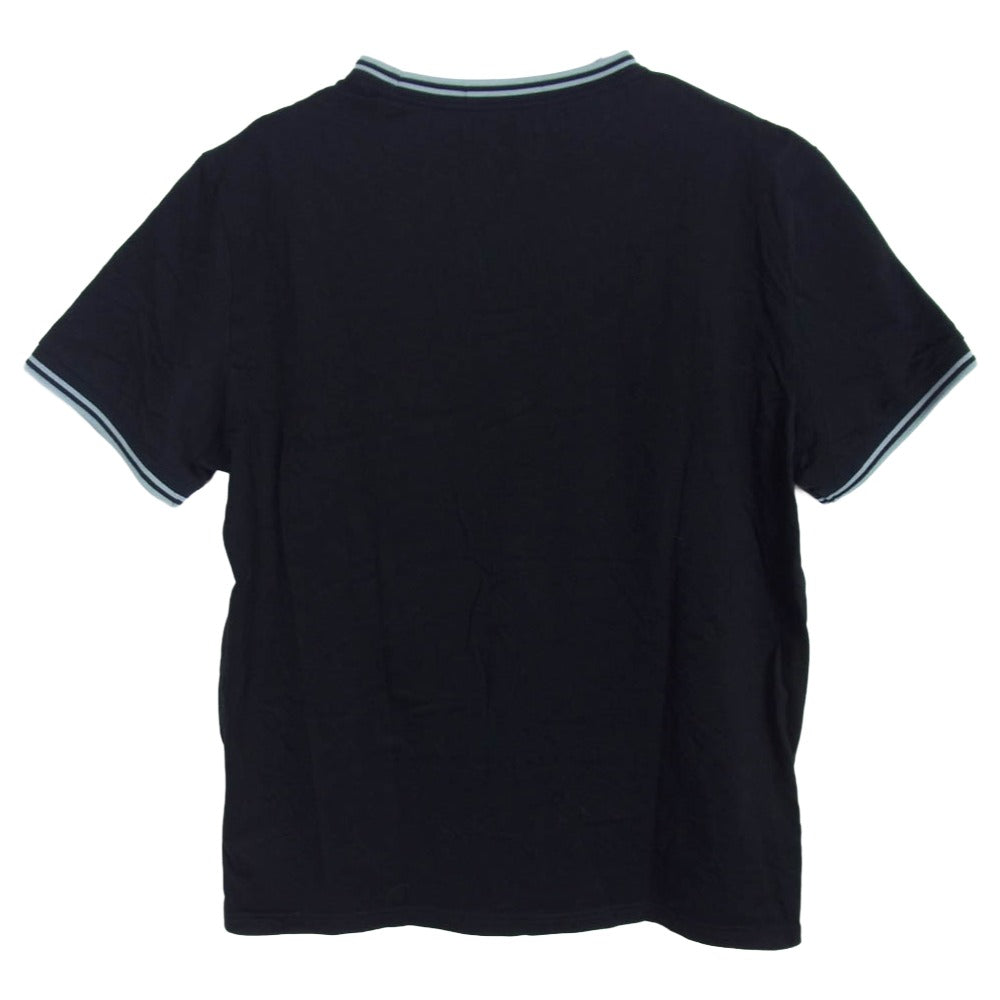FRED PERRY フレッドペリー M1588 TWIN TIPPED T SHIRT ツイン ティップ ライン コットン 半袖 クルーネック Tシャツ ブラック系 M【中古】