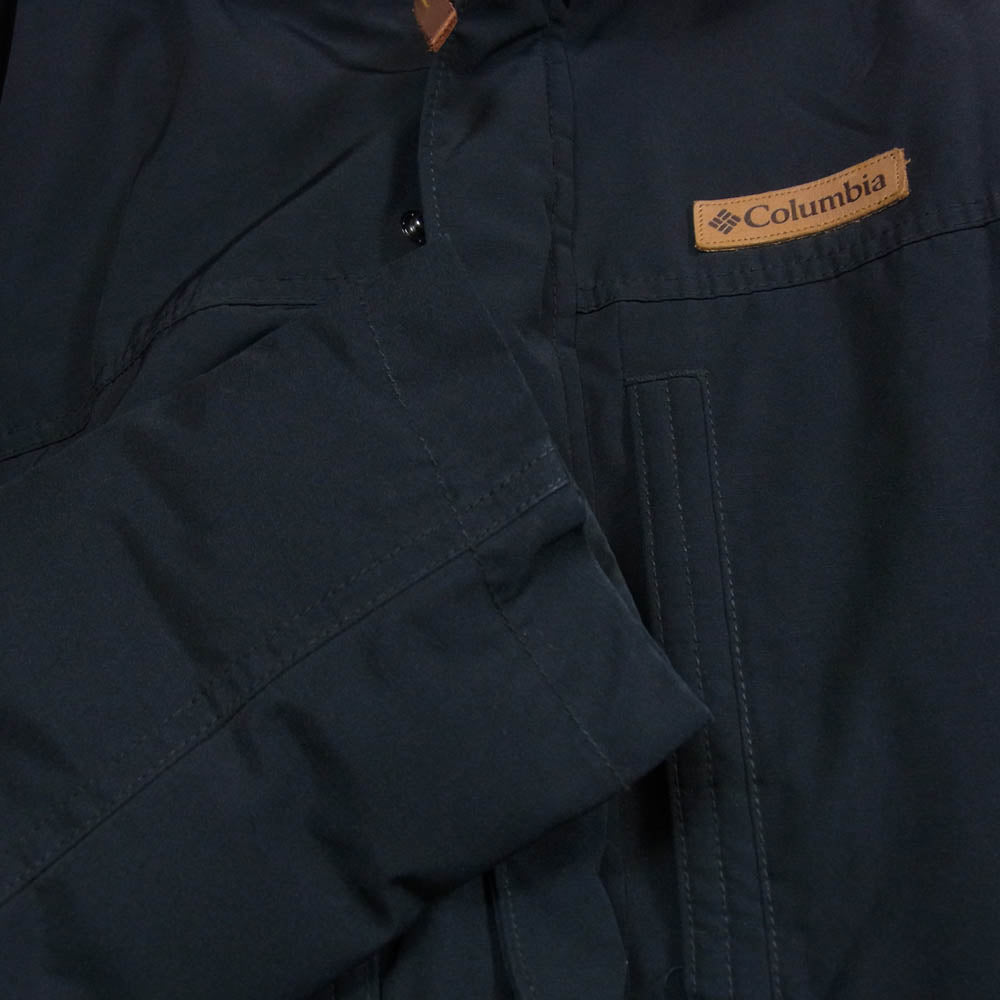 Columbia コロンビア 222 WE1250 牛革 ワッペン付 ファー着脱可 中綿 ジャケット アウター ブラック系 L【中古】