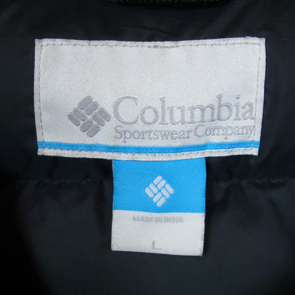 Columbia コロンビア 222 WE1250 牛革 ワッペン付 ファー着脱可 中綿 ジャケット アウター ブラック系 L【中古】