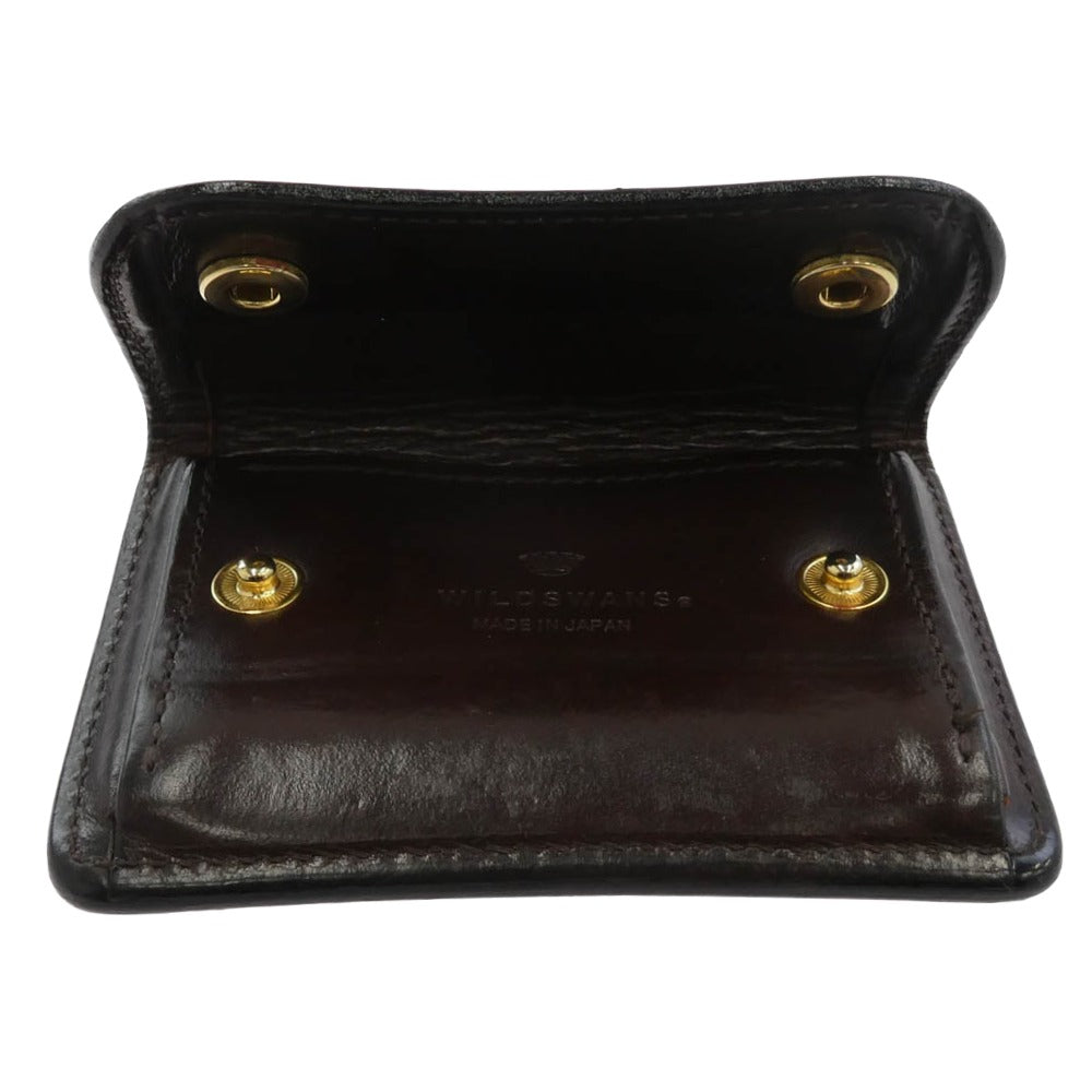 WILDSWANS ワイルドスワンズ TONGUE SHELL CORDOVAN TONGUE シェルコードバン タング 多機能 コインケース ミニウォレット ダークブラウン系【中古】