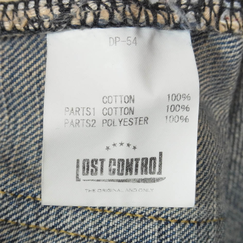 LOST CONTROL ロストコントロール DP-54 ダメージ ウォッシュ 加工 テーパード デニム インディゴブルー系 表記無し【中古】