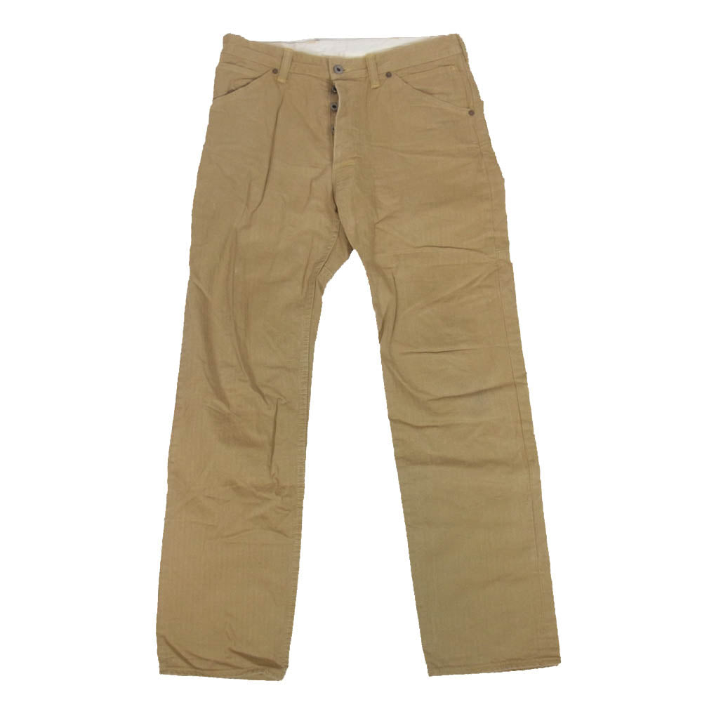 GERUGA ゲルガ GR-P-82 VERTICAL PANTS HERINGBONE ヴァーティカル ヘリンボーン パンツ ベージュ系 32【中古】