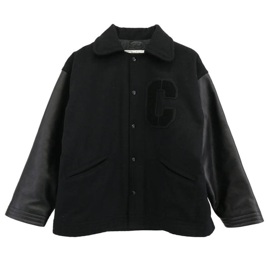 ハーディジェイムズ HJ-JKT0G1A レザー 切替 スタジアム ジャケット スタジャン ブラック系【中古】