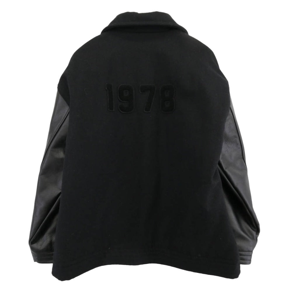 ハーディジェイムズ HJ-JKT0G1A レザー 切替 スタジアム ジャケット スタジャン ブラック系【中古】