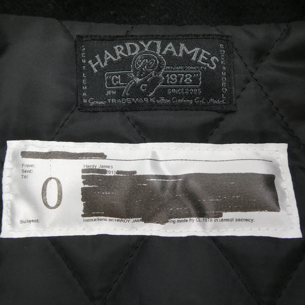 ハーディジェイムズ HJ-JKT0G1A レザー 切替 スタジアム ジャケット スタジャン ブラック系【中古】