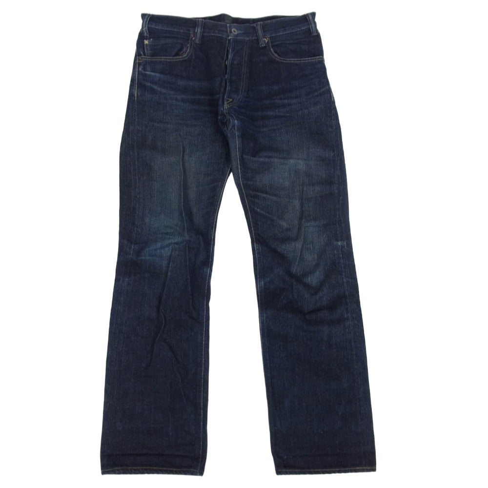 GERUGA ゲルガ GR-P-04D LOOSE STRAIGHT DENIM PANTS ボタンフライ セルビッチ 片耳 ルーズ ストレート デニム パンツ インディゴブルー系 32【中古】