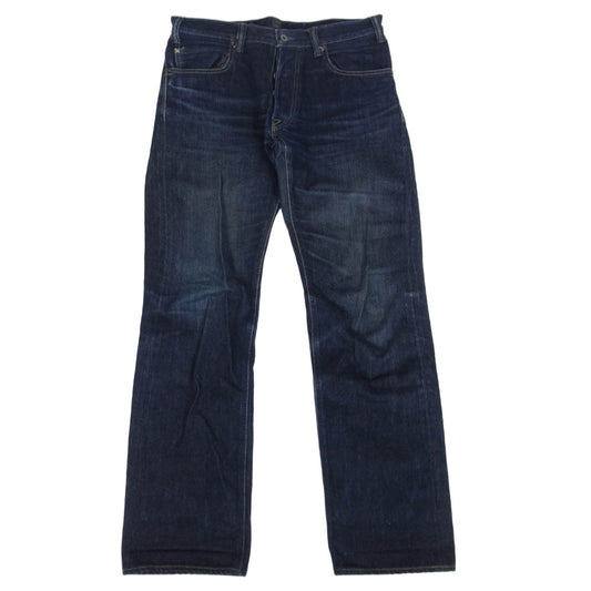 GERUGA ゲルガ GR-P-04D LOOSE STRAIGHT DENIM PANTS ボタンフライ セルビッチ 片耳 ルーズ ストレート デニム パンツ インディゴブルー系 32【中古】