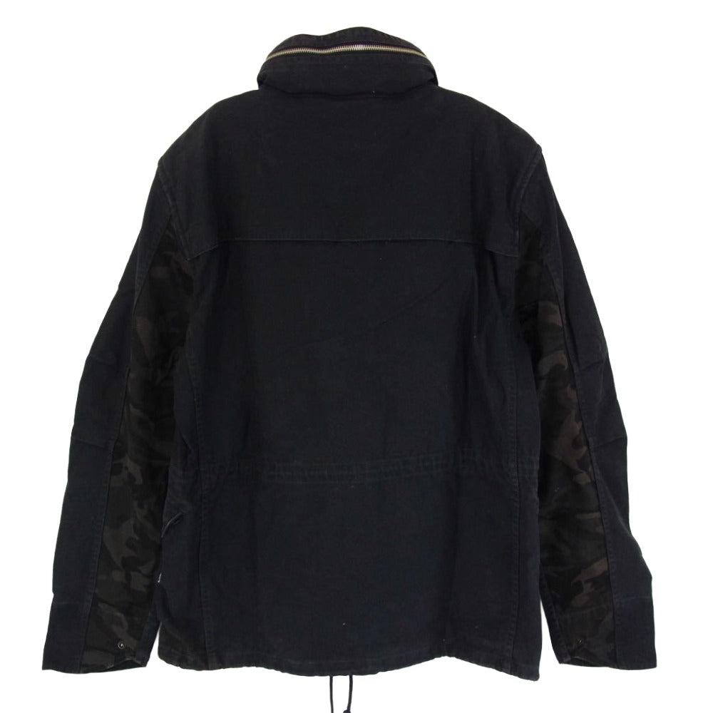 GERUGA ゲルガ GR-J-86 WIND SHELL JKT 迷彩 カモ ロゴ ミリタリー ジャケット ブラック系 4【中古】