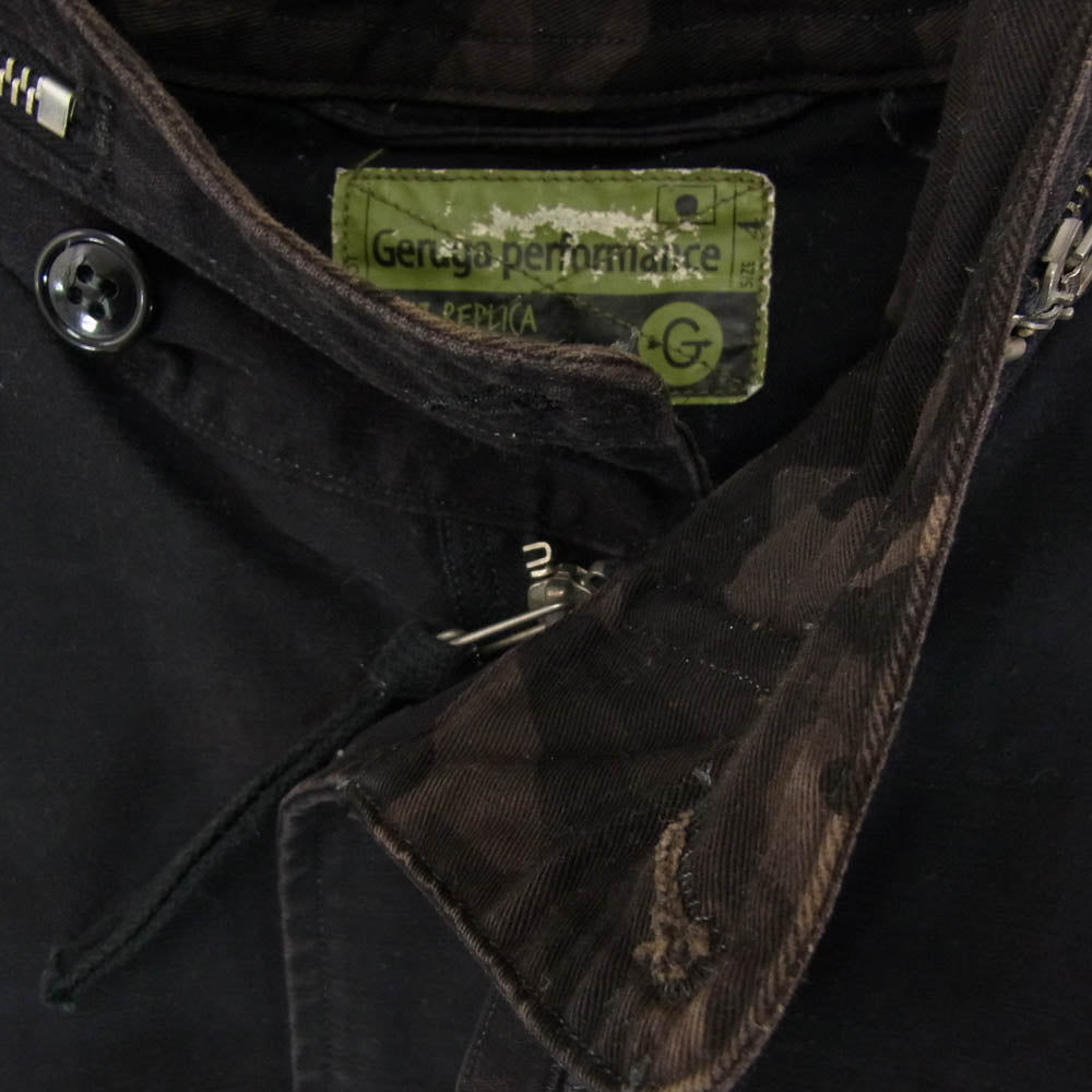 GERUGA ゲルガ GR-J-86 WIND SHELL JKT 迷彩 カモ ロゴ ミリタリー ジャケット ブラック系 4【中古】
