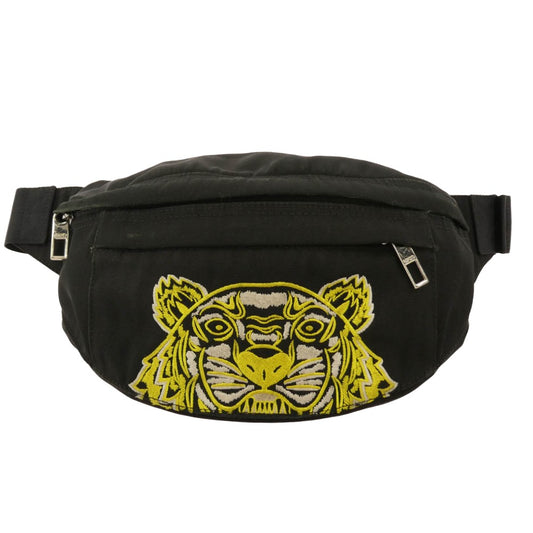 KENZO ケンゾー BL0231-FB6 タイガー ロゴ 刺繍 ウエスト ボディ バッグ ブラック系【中古】
