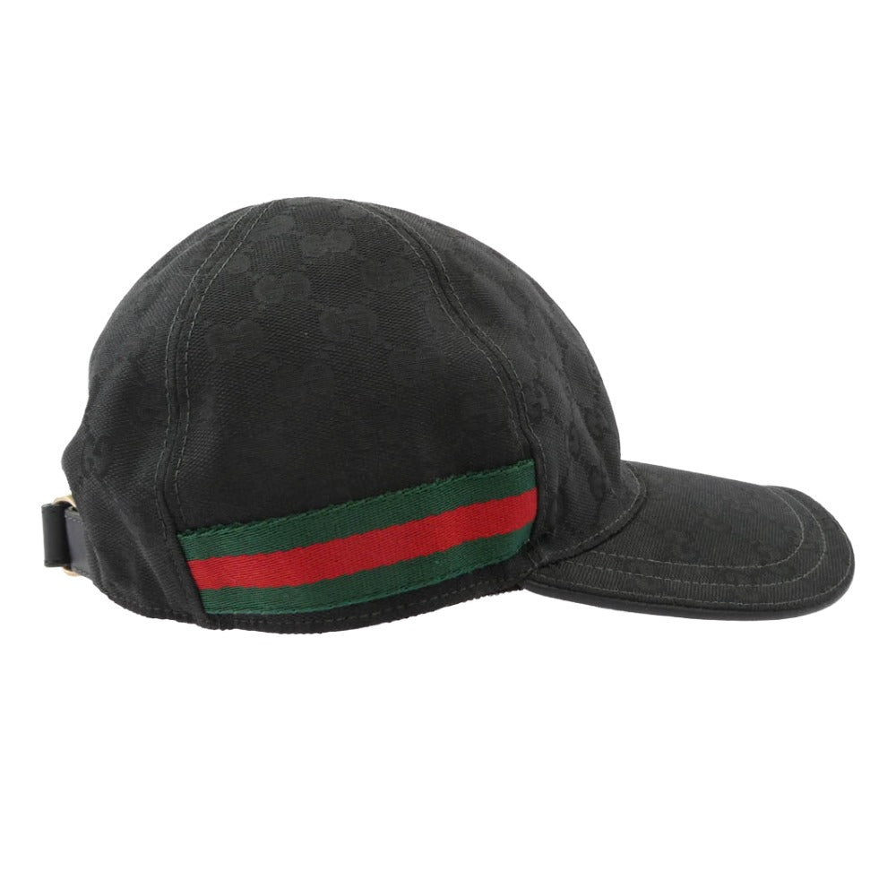 GUCCI グッチ 200035 KQWBG GGキャンバス シェリーライン ベースボール キャップ 帽子 ブラック系 XL【中古】