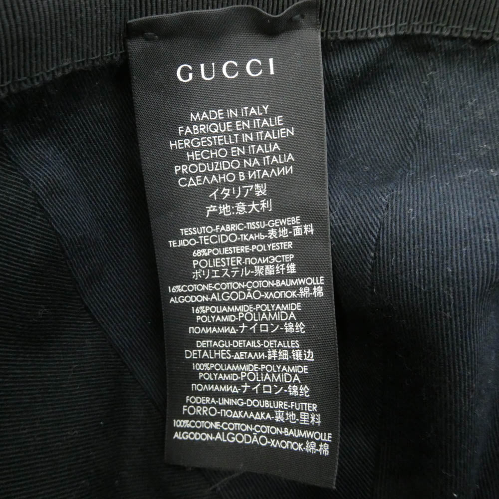 GUCCI グッチ 200035 KQWBG GGキャンバス シェリーライン ベースボール キャップ 帽子 ブラック系 XL【中古】