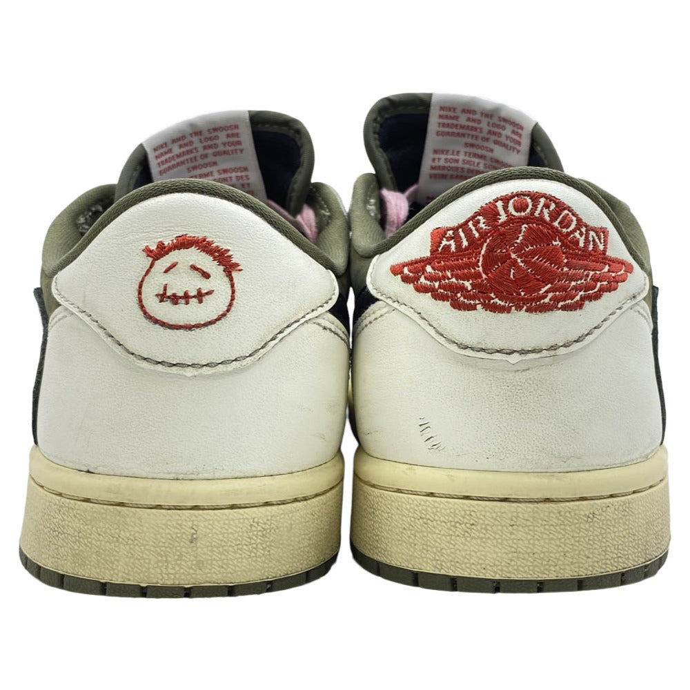 NIKE ナイキ DM7866-200 【フェイクバスターズ鑑定済】× Travis Scott Air Jordan 1 Low OG SP Reverse Olive エアジョーダン1 ロー OG SP リバースオリーブ ローカット スニーカー カーキ系 ホワイト系 26.5cm【中古】