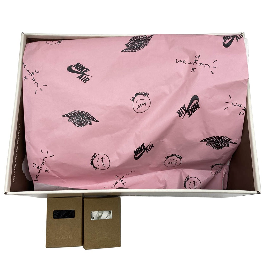 NIKE ナイキ DM7866-200 【フェイクバスターズ鑑定済】× Travis Scott Air Jordan 1 Low OG SP Reverse Olive エアジョーダン1 ロー OG SP リバースオリーブ ローカット スニーカー カーキ系 ホワイト系 26.5cm【中古】