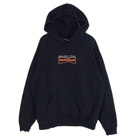 Wasted Youth ウェイステッドユース × BABYLON バビロン PULLOVER HOODIE ロゴ プルオーバー フーディー パーカー ブラック系 L【中古】