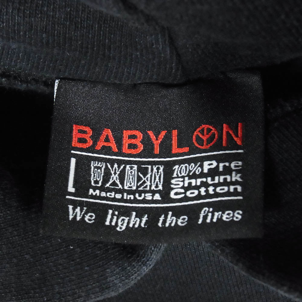 Wasted Youth ウェイステッドユース × BABYLON バビロン PULLOVER HOODIE ロゴ プルオーバー フーディー パーカー ブラック系 L【中古】