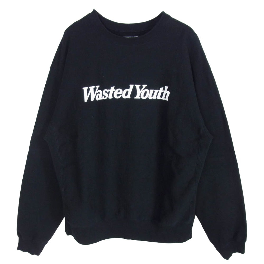 Wasted Youth ウェイステッドユース LOGO SWEAT ロゴ スウェット トレーナー ブラック系 XL【中古】