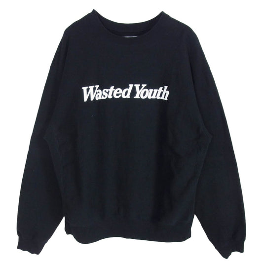 Wasted Youth ウェイステッドユース LOGO SWEAT ロゴ スウェット トレーナー ブラック系 XL【中古】