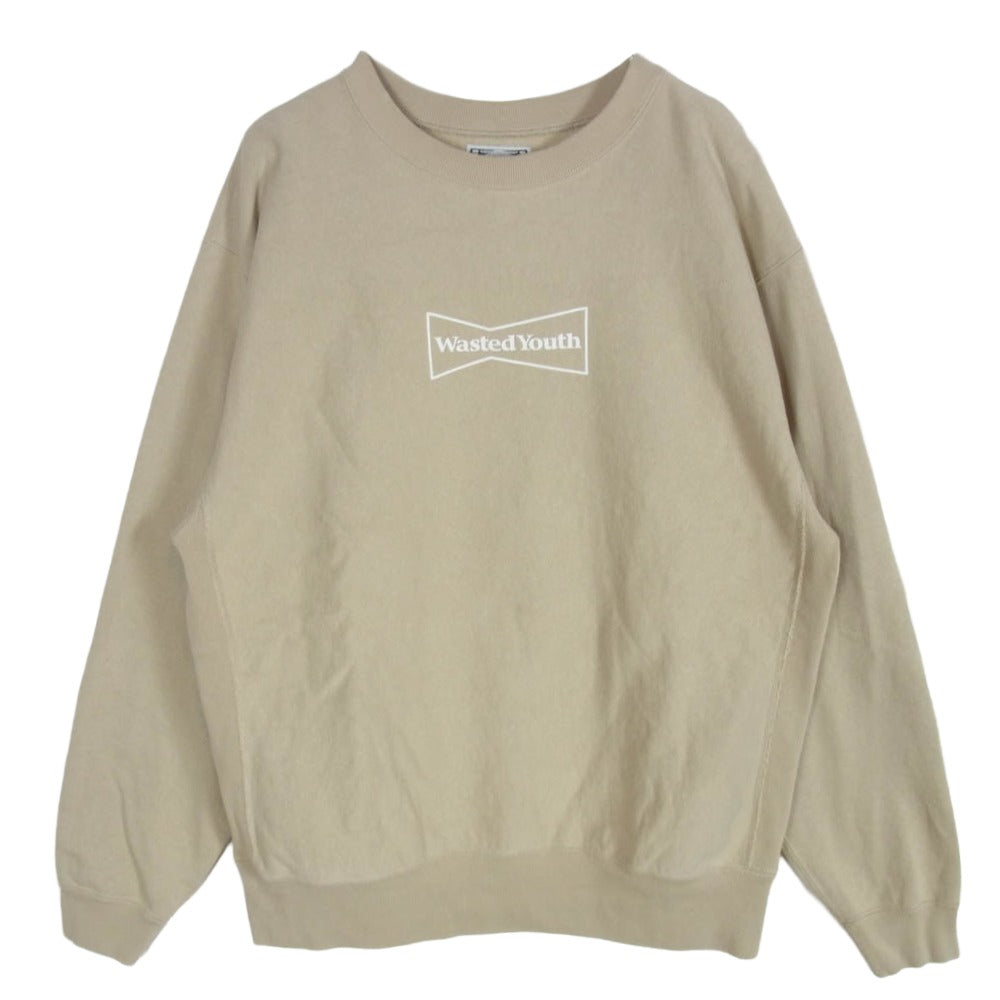 Wasted Youth ウェイステッドユース LOGO SWEAT ロゴ スウェット トレーナー ベージュ系 XL【中古】