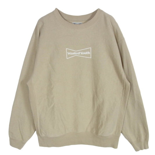 Wasted Youth ウェイステッドユース LOGO SWEAT ロゴ スウェット トレーナー ベージュ系 XL【中古】